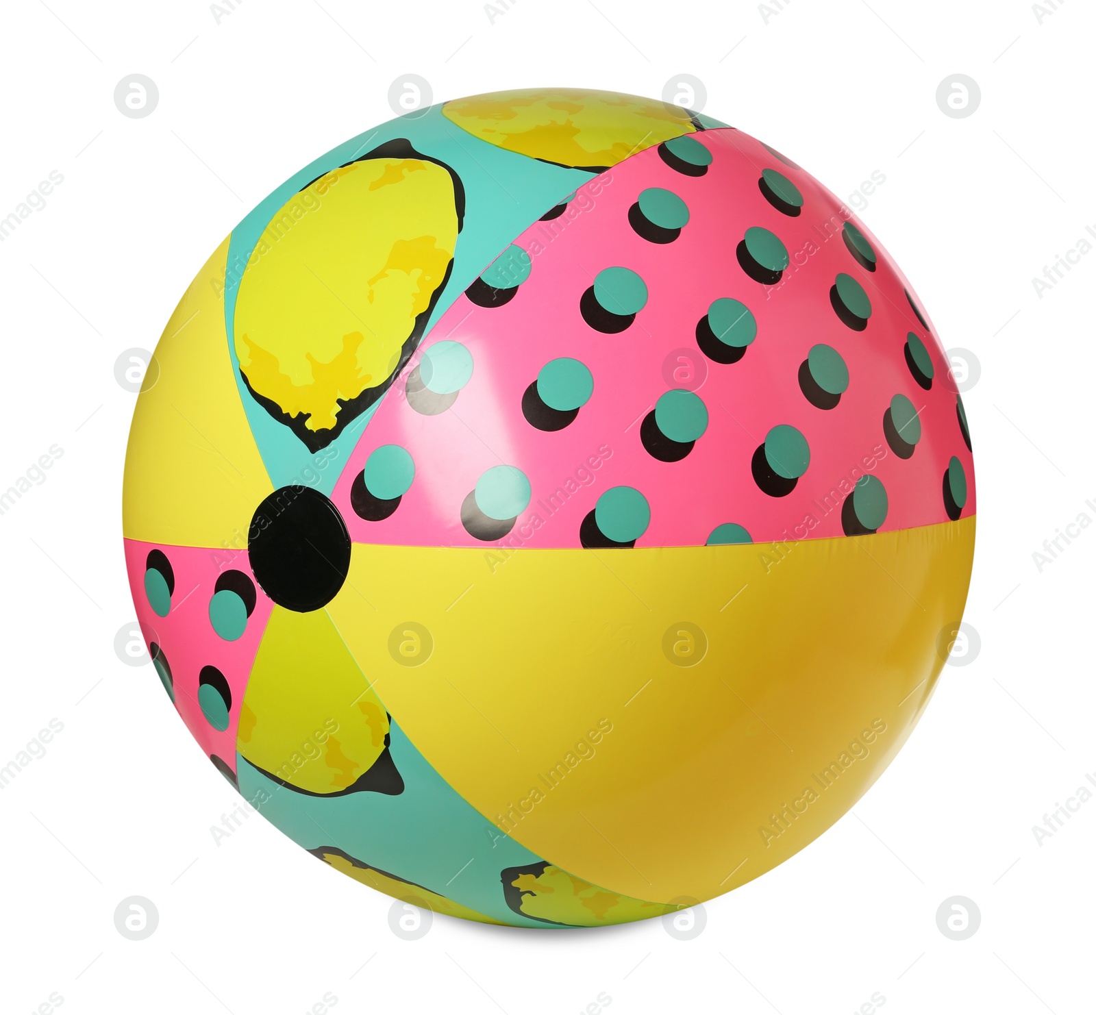 Photo of Inflatable colorful beach ball isolated on white