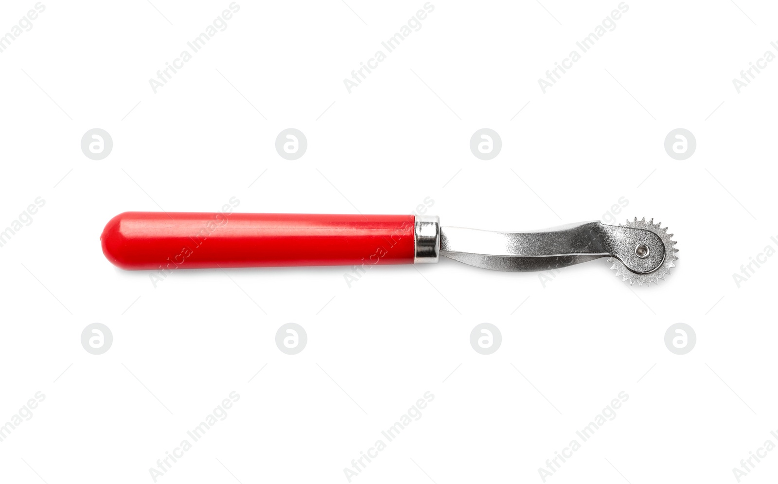 Photo of Roller for leather working isolated on white, top view