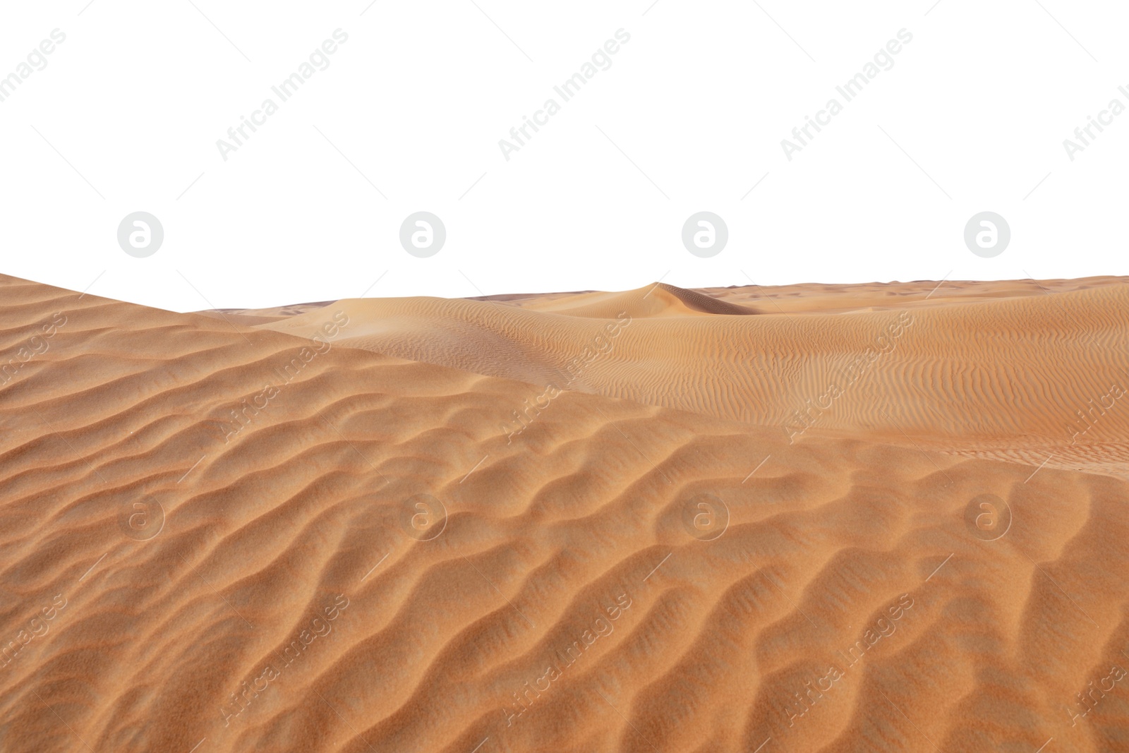 Image of Big hot sand dune on white background