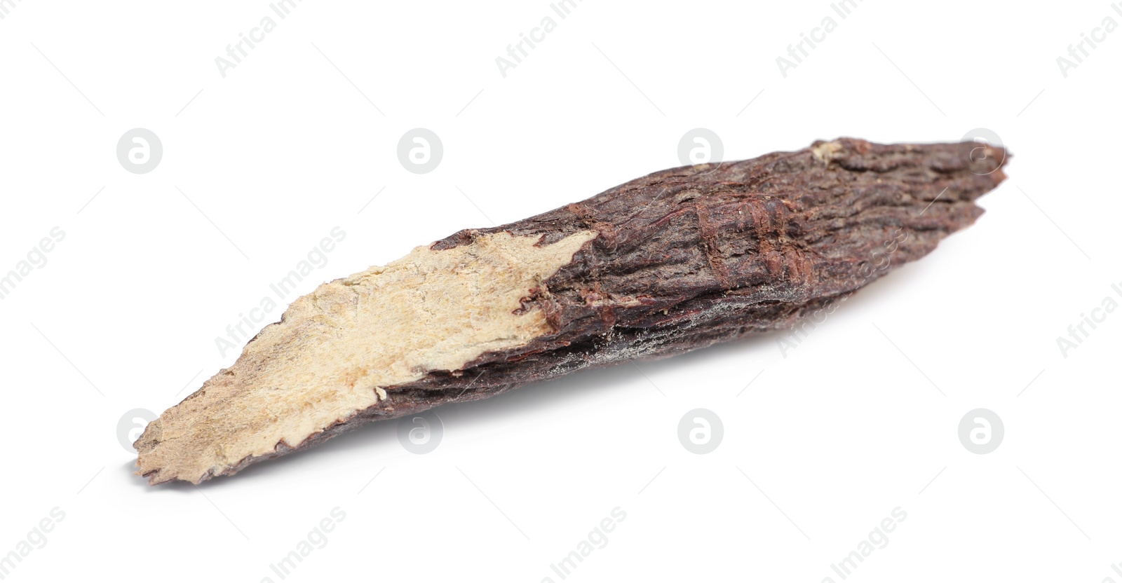 Photo of Dried stick of liquorice root isolated on white