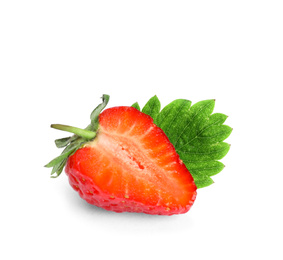 Fresh ripe red strawberry isolated on white