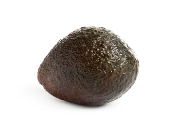 Ripe fresh avocado on white background