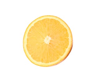 Photo of Half of fresh ripe orange isolated on white