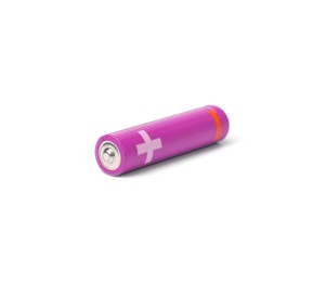 New AAA size battery isolated on white