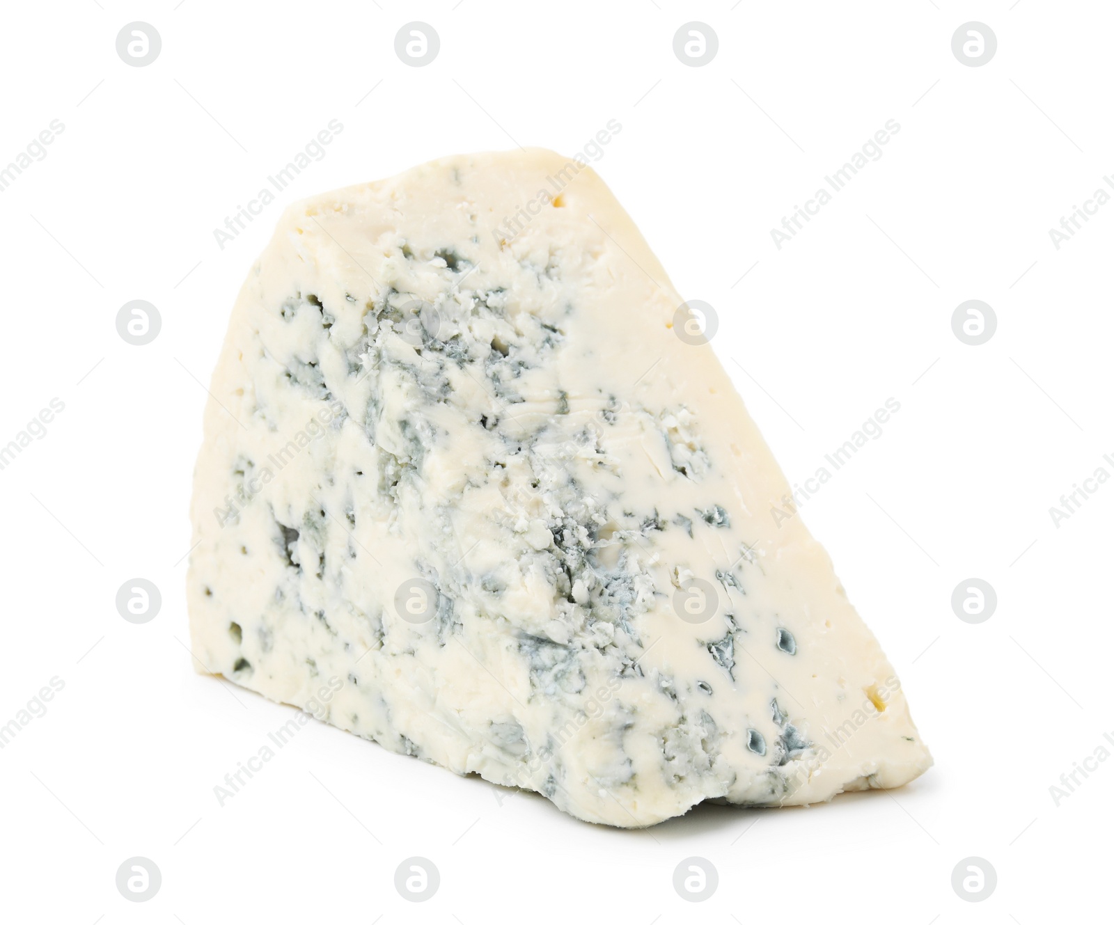 Photo of Piece of delicious blue cheese isolated on white