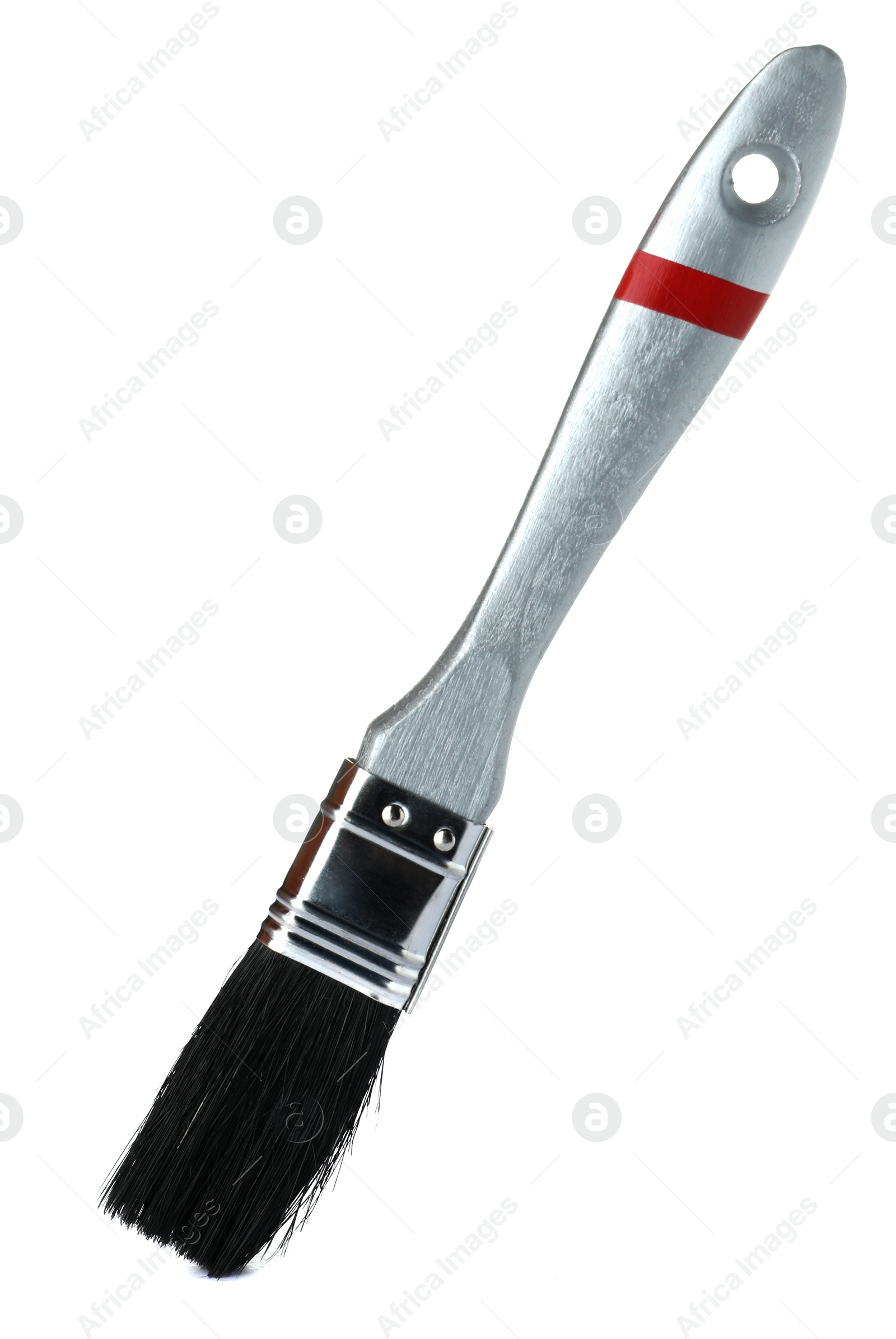 Photo of New paint brush on white background. Decorating tool