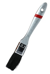 Photo of New paint brush on white background. Decorating tool