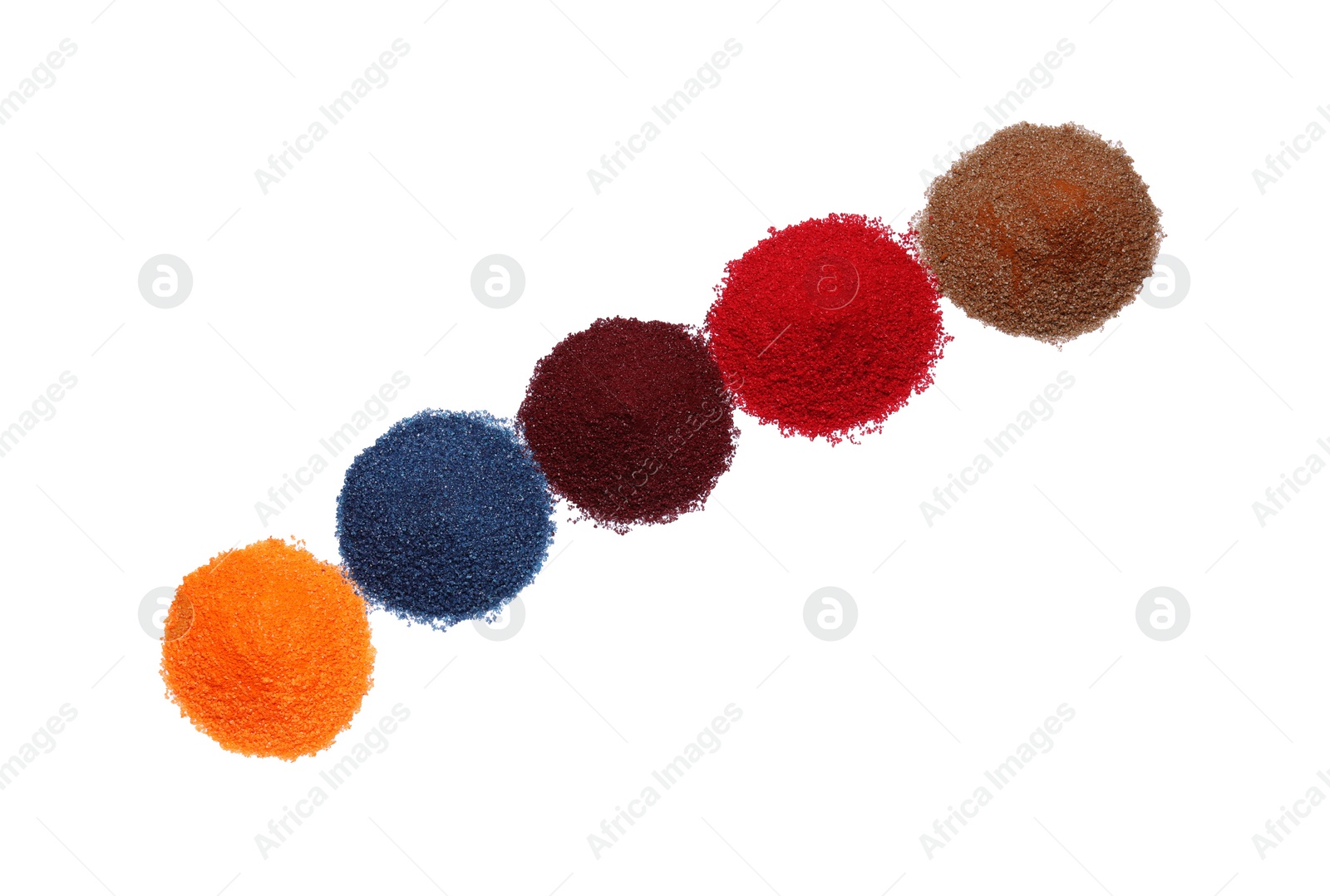 Photo of Many different food coloring on white background, top view