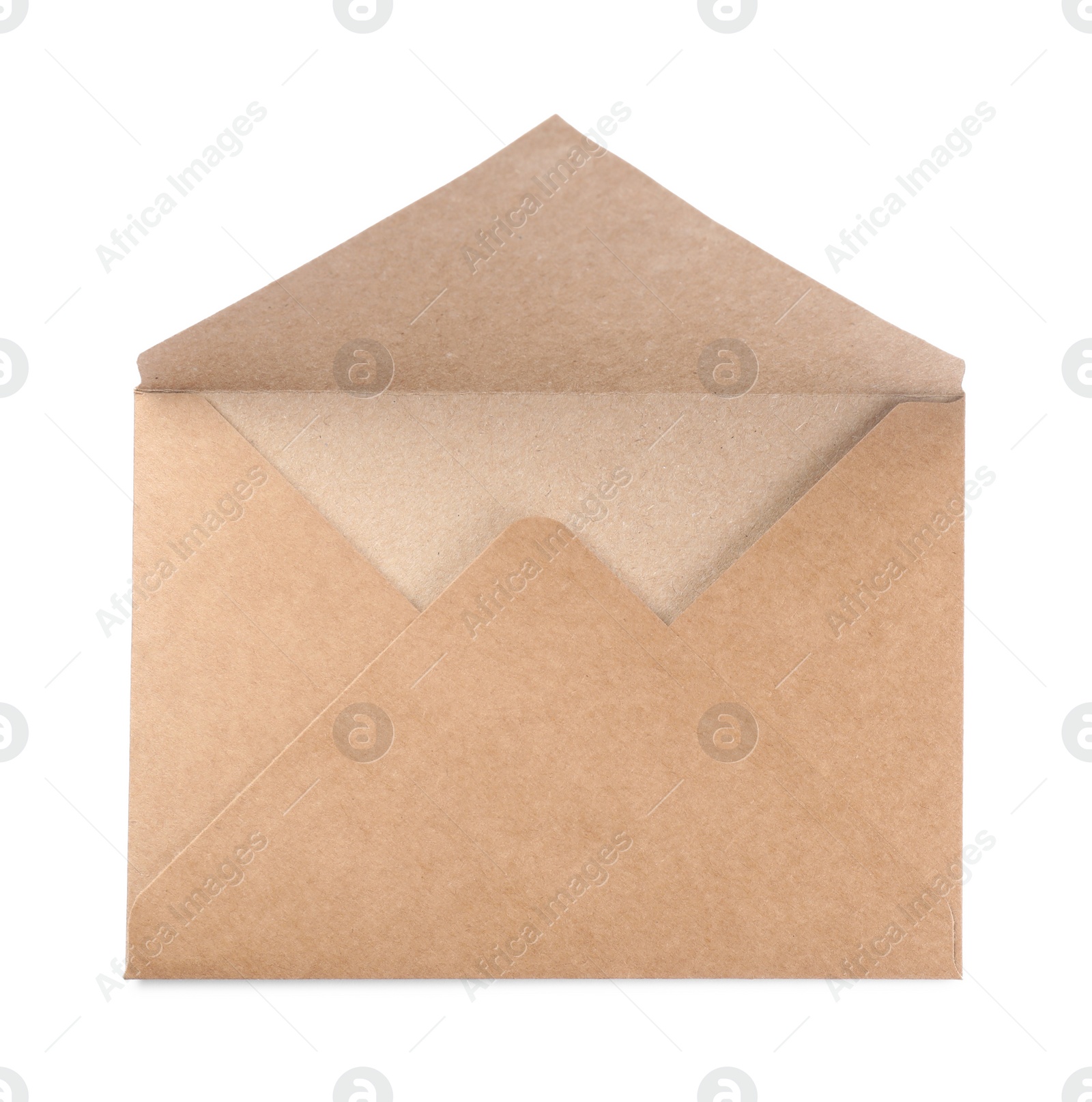 Photo of One kraft letter envelope isolated on white