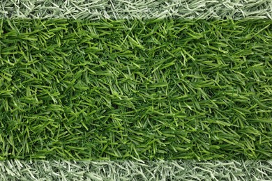 Green grass with white markings, top view