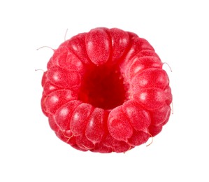 Photo of One tasty ripe raspberry isolated on white