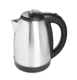 Photo of Stylish electrical kettle isolated on white. Household appliance