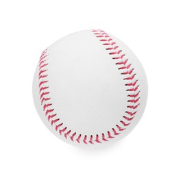Photo of Baseball ball isolated on white, top view. Sportive equipment