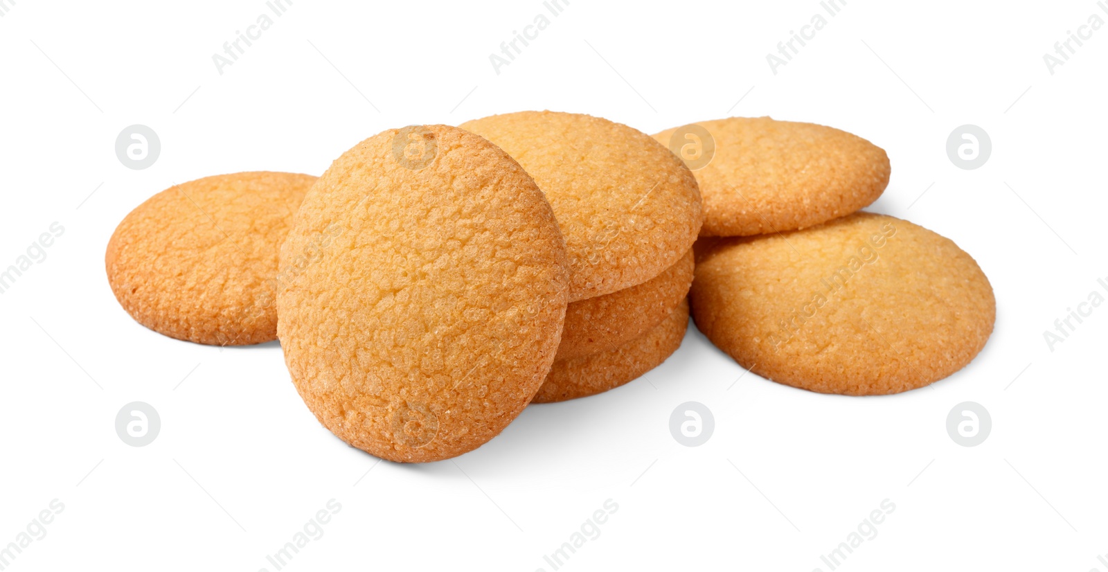 Photo of Tasty Danish butter cookies isolated on white