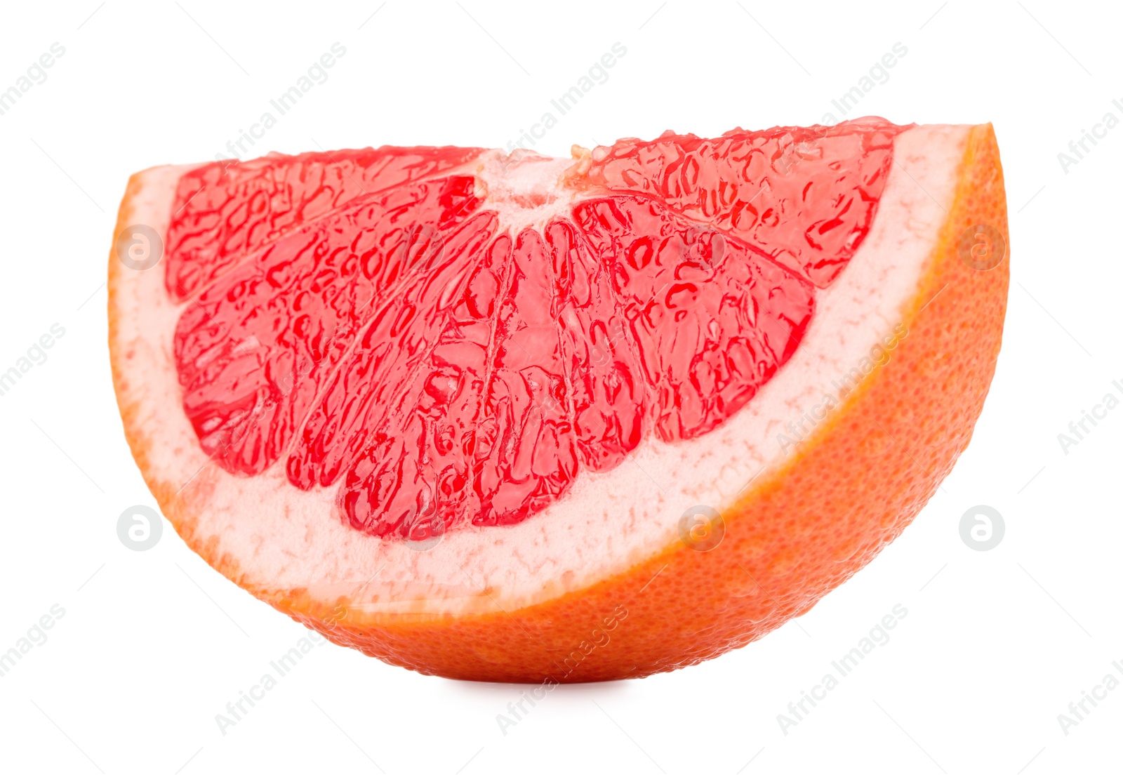 Photo of Cut ripe grapefruit isolated on white. Citrus fruit