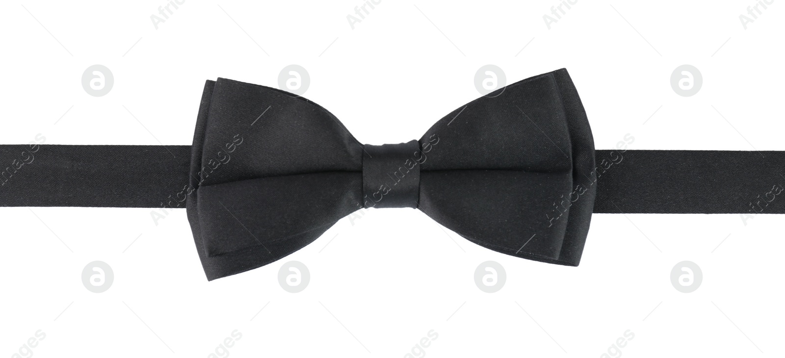 Photo of Stylish black bow tie isolated on white