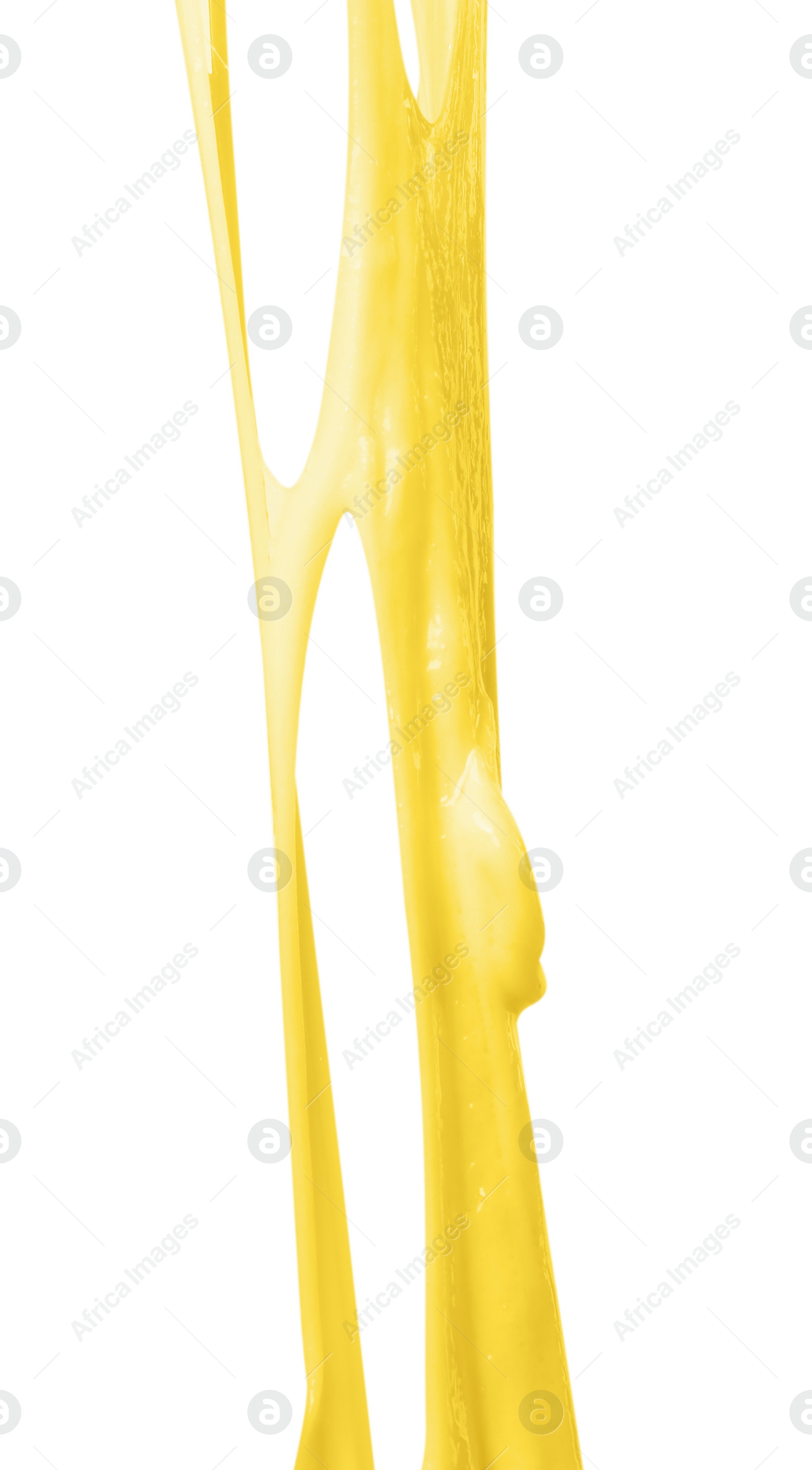 Photo of Stretching delicious melted cheese isolated on white