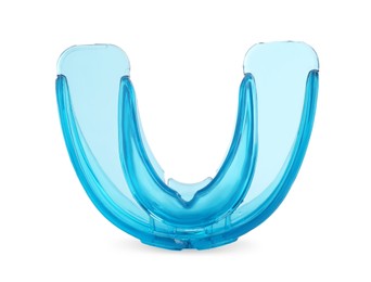 Transparent dental mouth guard isolated on white. Bite correction