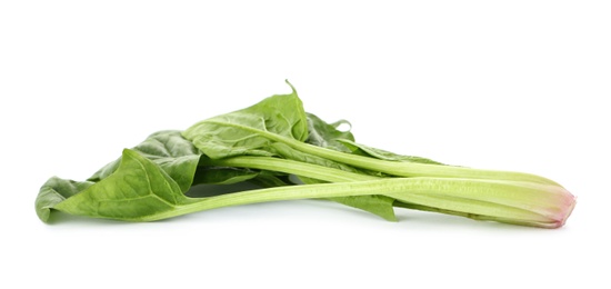 Fresh leaves of spinach isolated on white