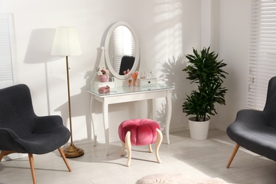 Photo of Stylish room interior with elegant dressing table