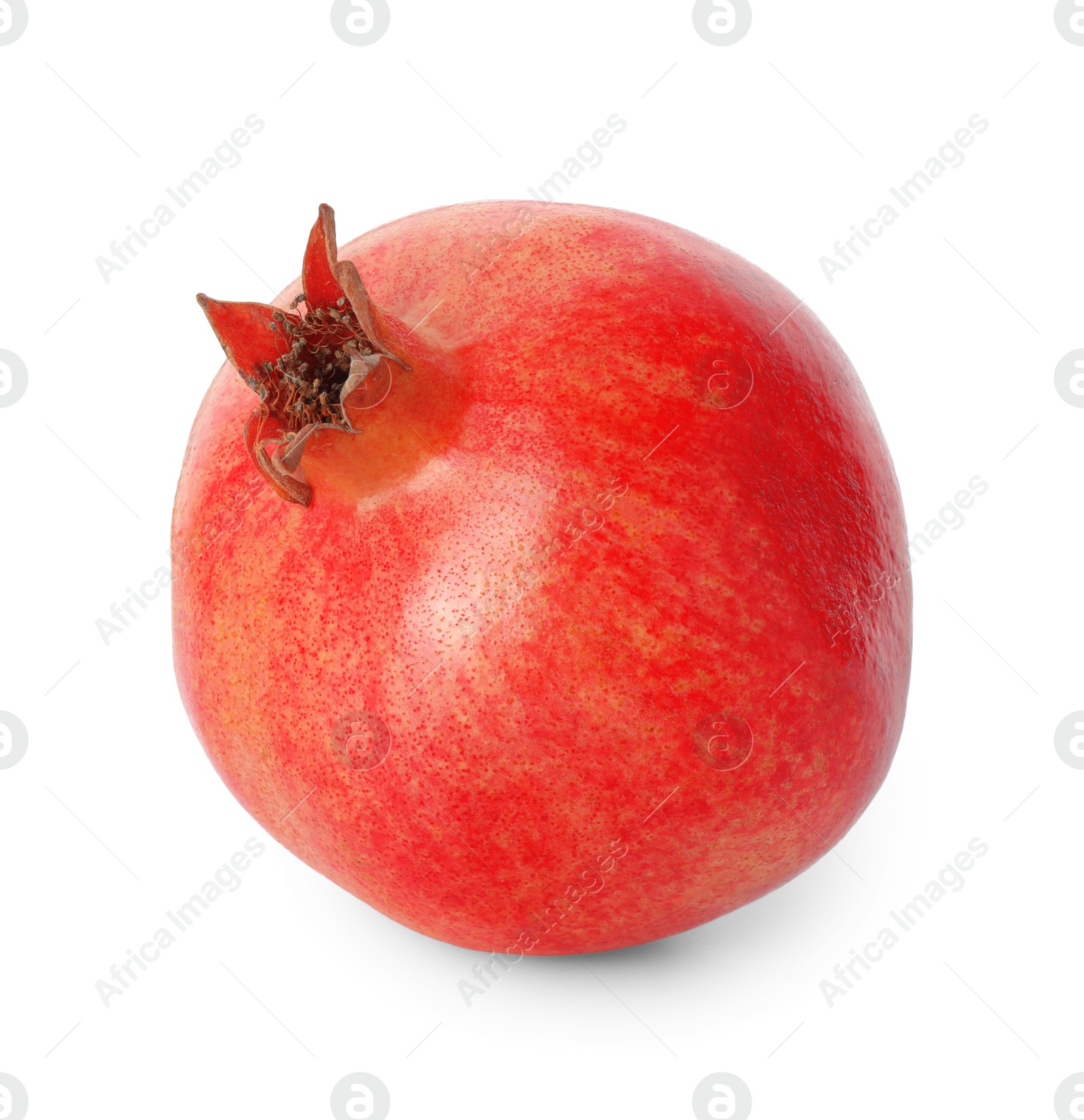 Photo of One fresh ripe pomegranate isolated on white