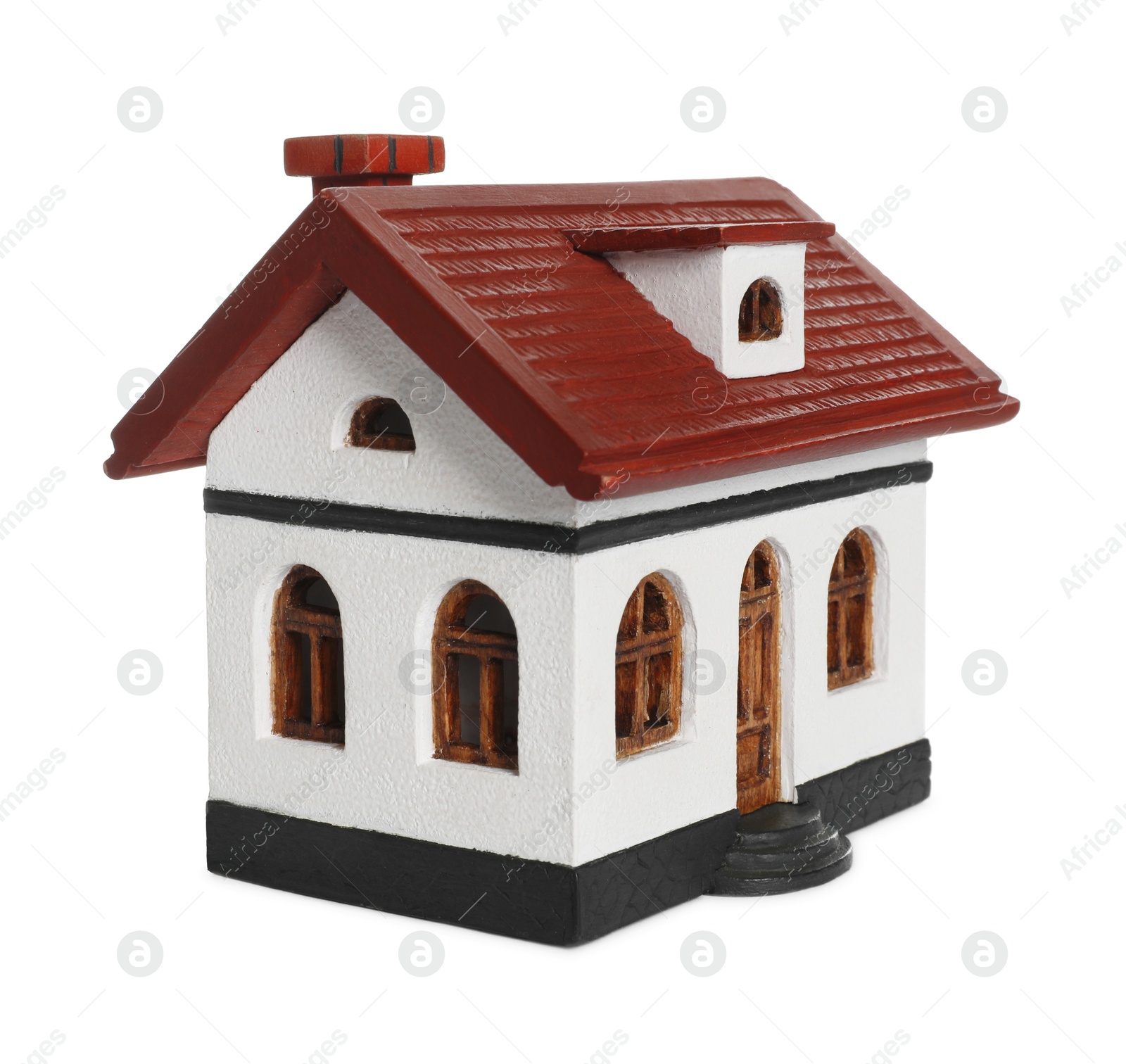 Photo of House model isolated on white. Saving money concept