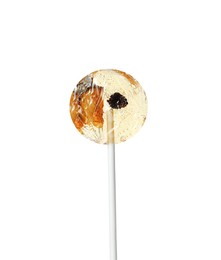 Sweet colorful lollipop with berries isolated on white