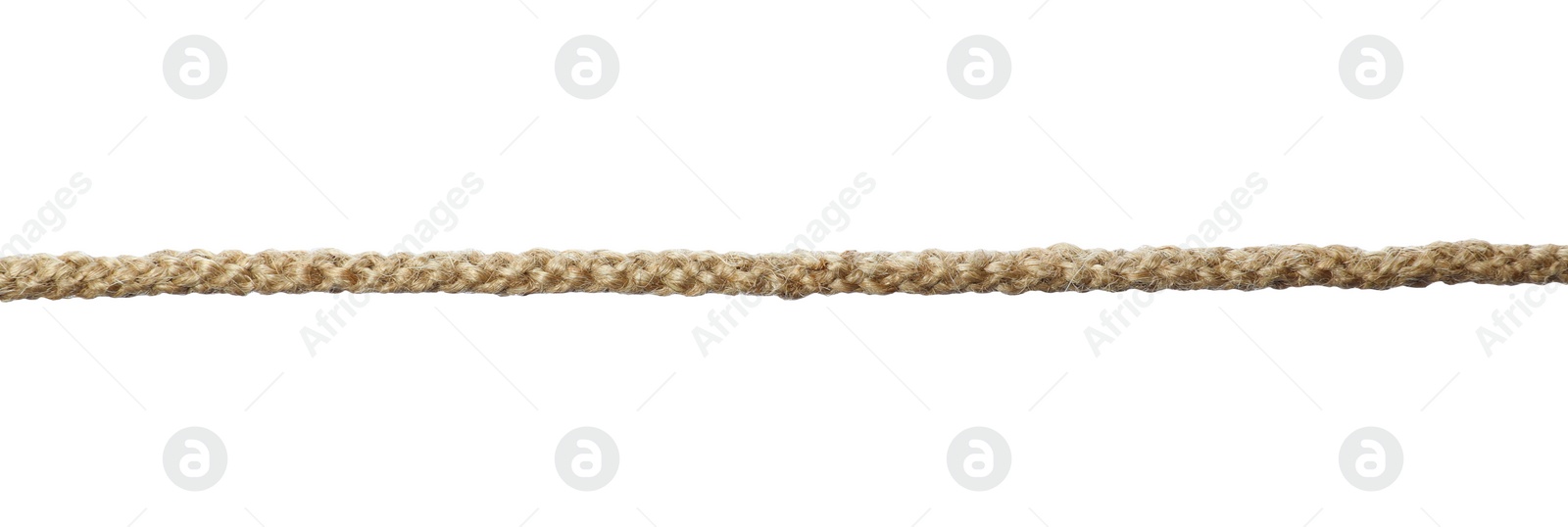 Photo of Long durable hemp rope isolated on white
