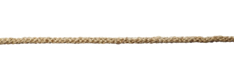 Long durable hemp rope isolated on white