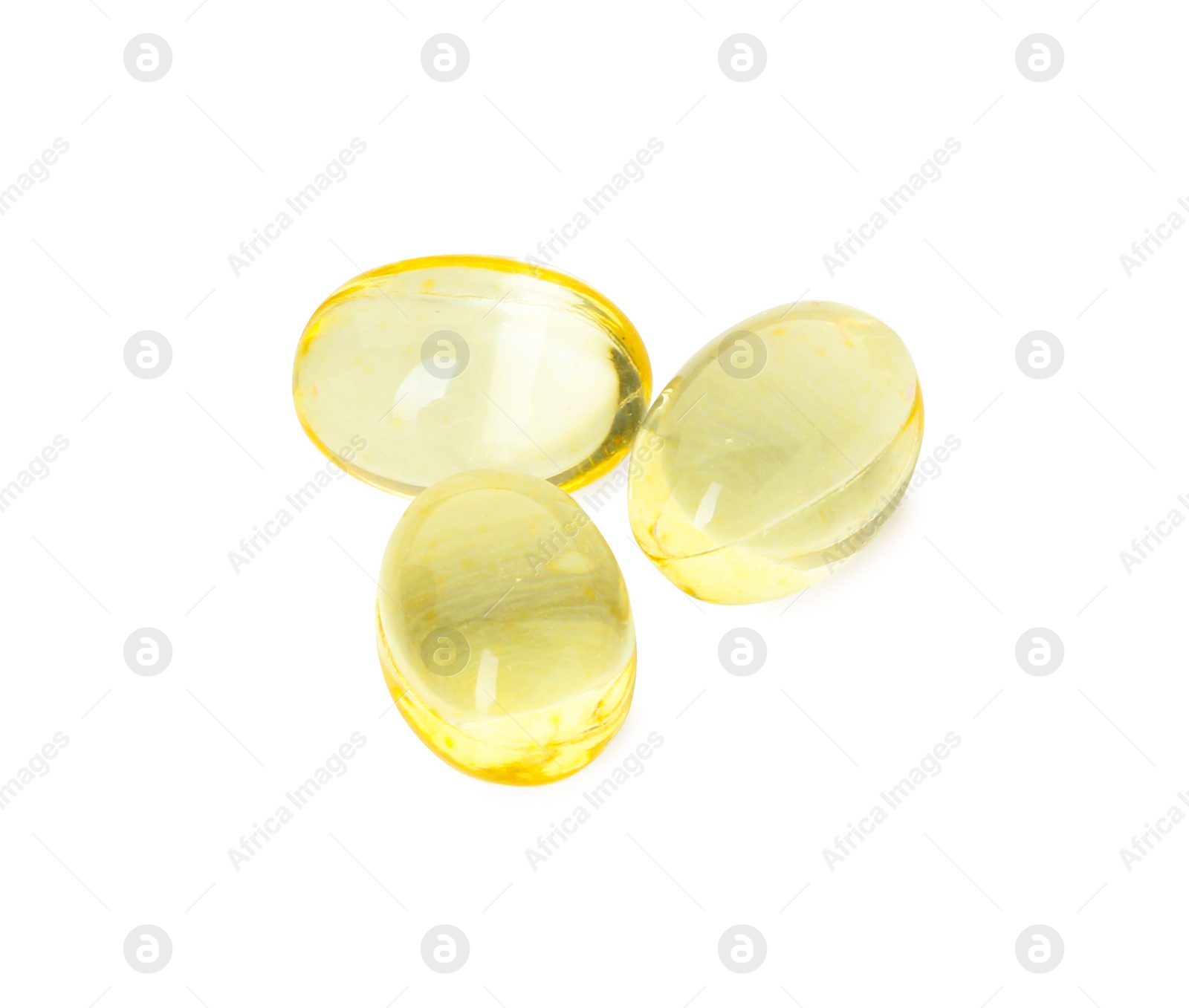 Photo of Vitamin capsules isolated on white. Health supplement