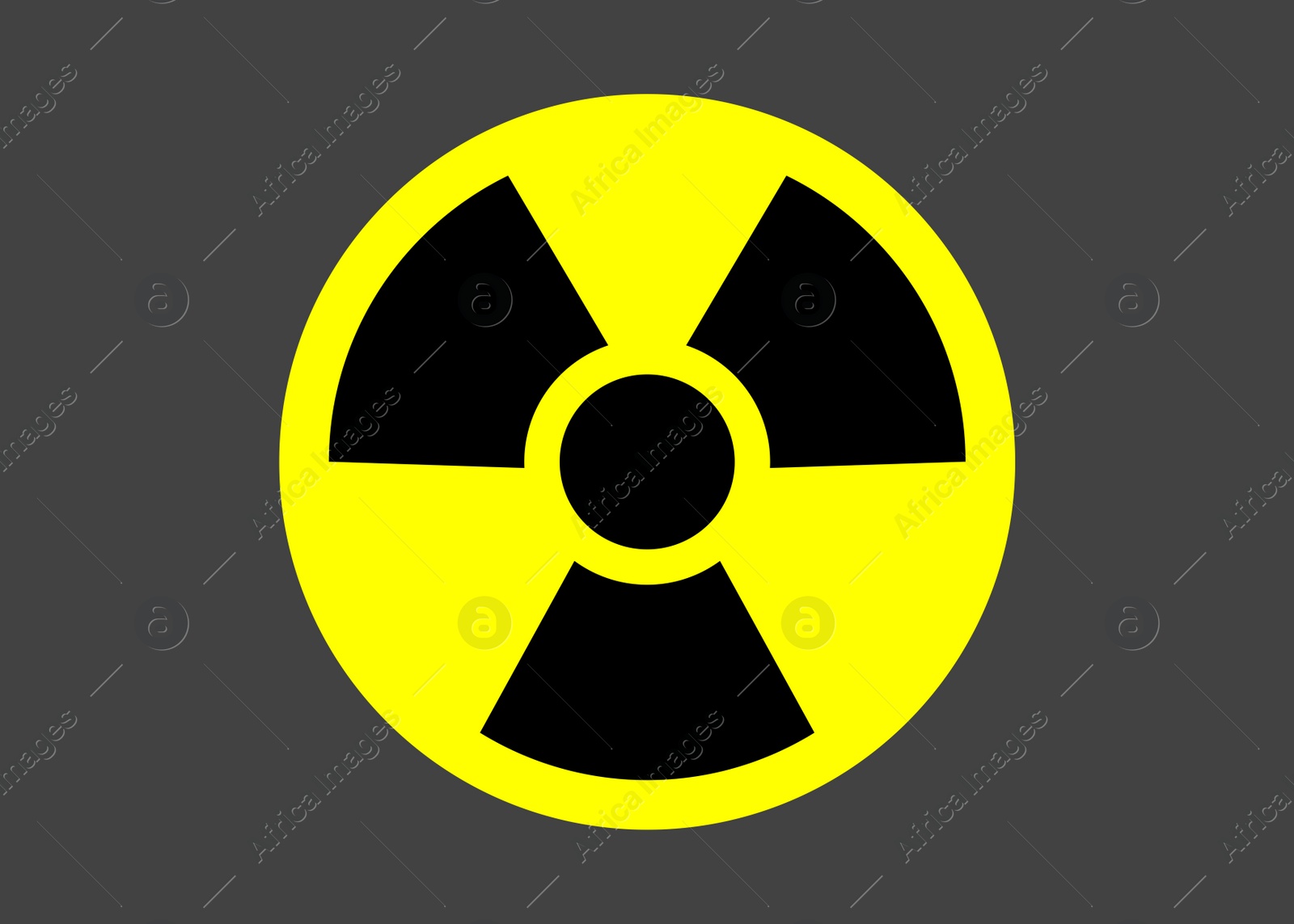 Illustration of Radioactive sign on grey background. Hazard symbol