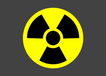 Illustration of Radioactive sign on grey background. Hazard symbol