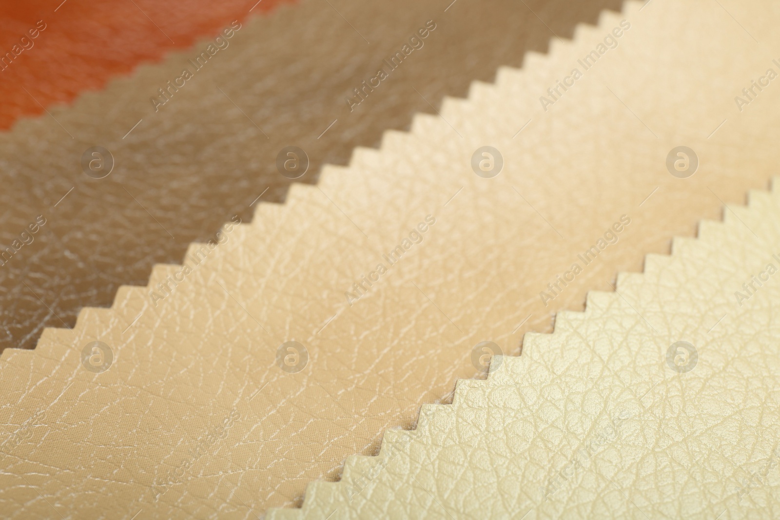 Photo of Texture of different natural leather as background, closeup