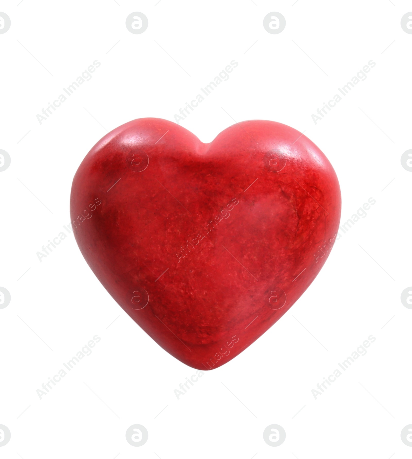 Photo of Small red heart on white background. Heart attack concept