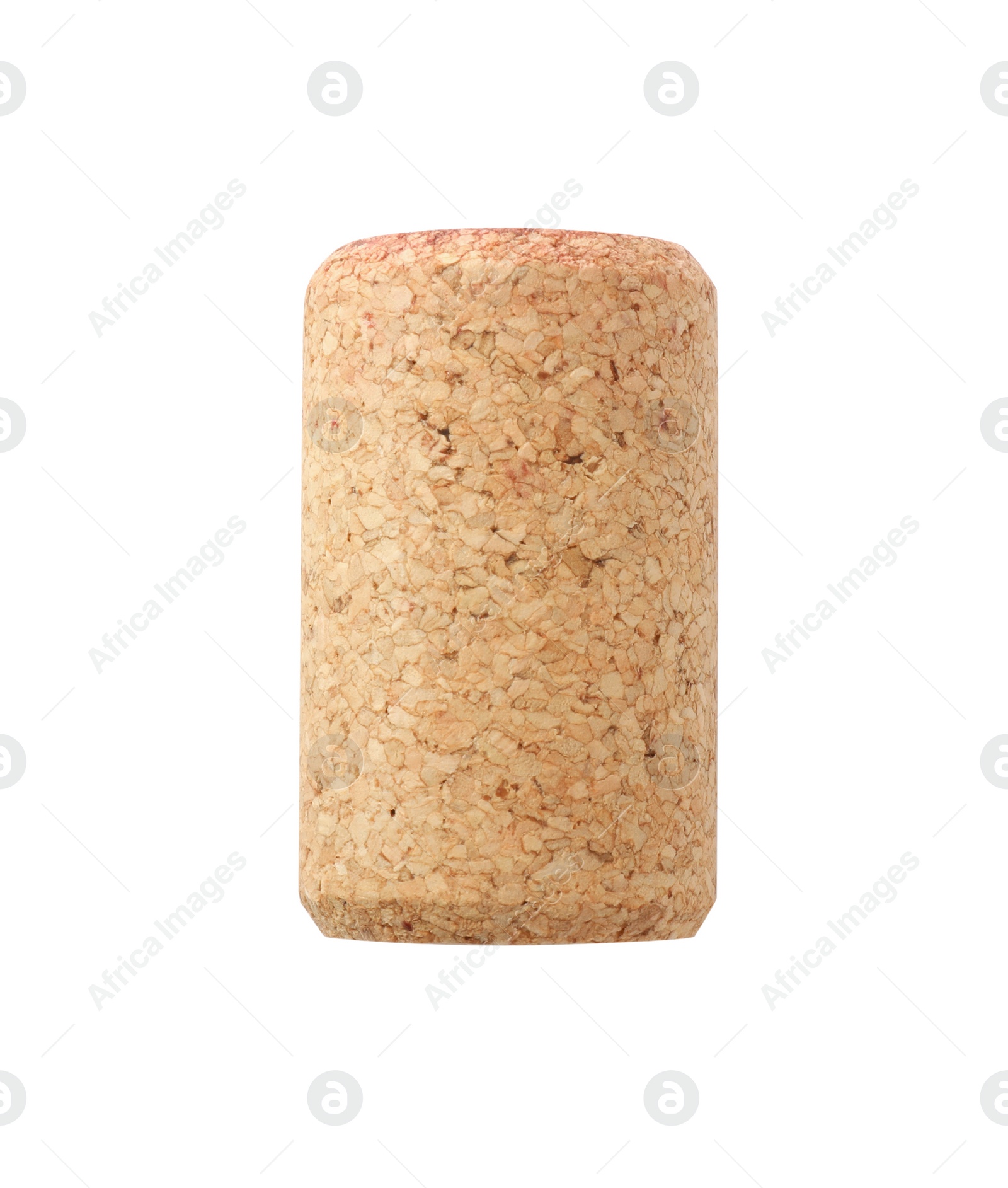 Photo of One wine bottle cork isolated on white, top view