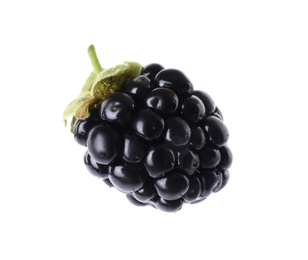 Photo of Delicious fresh ripe blackberry isolated on white