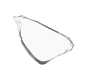 Piece of broken glass isolated on white