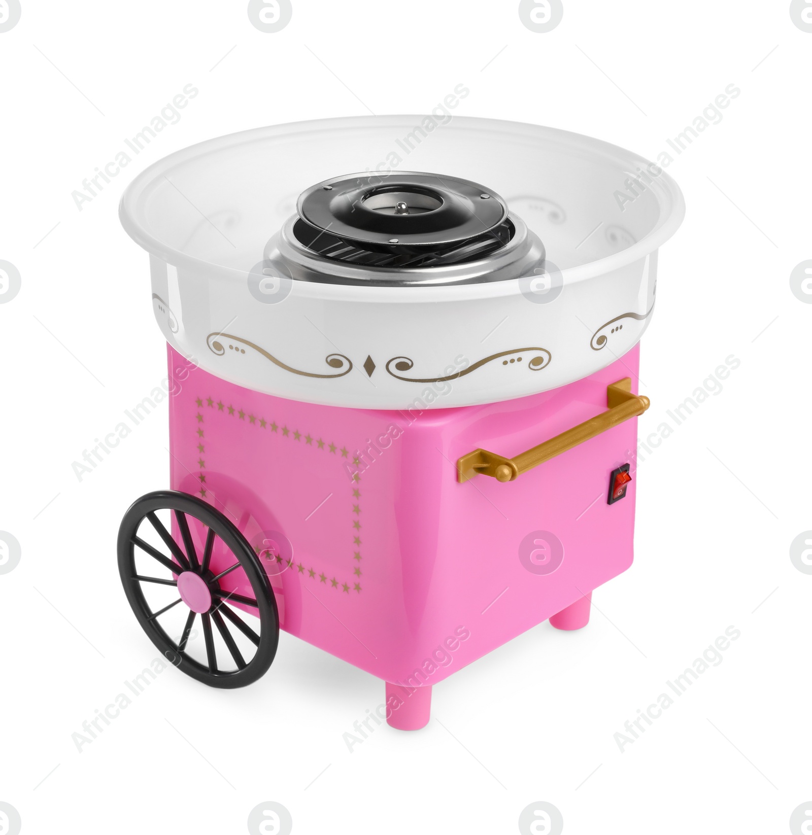 Photo of Portable candy cotton machine isolated on white