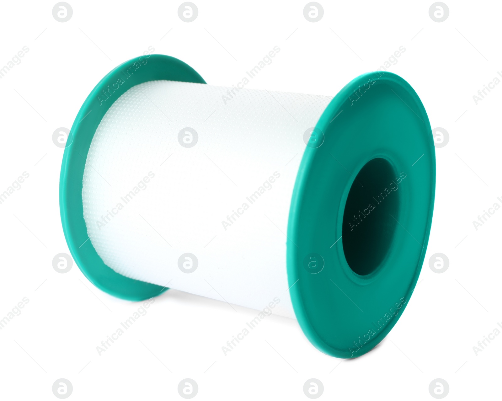 Medical sticking plaster roll isolated on white Photo of Medical sticking plaster roll isolated on white