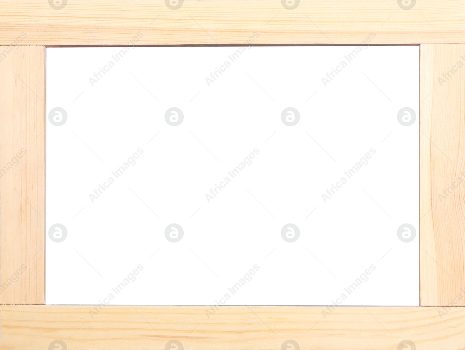 Image of Wooden frame with blank white background. Mockup for design