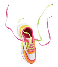 One stylish colorful sneaker isolated on white