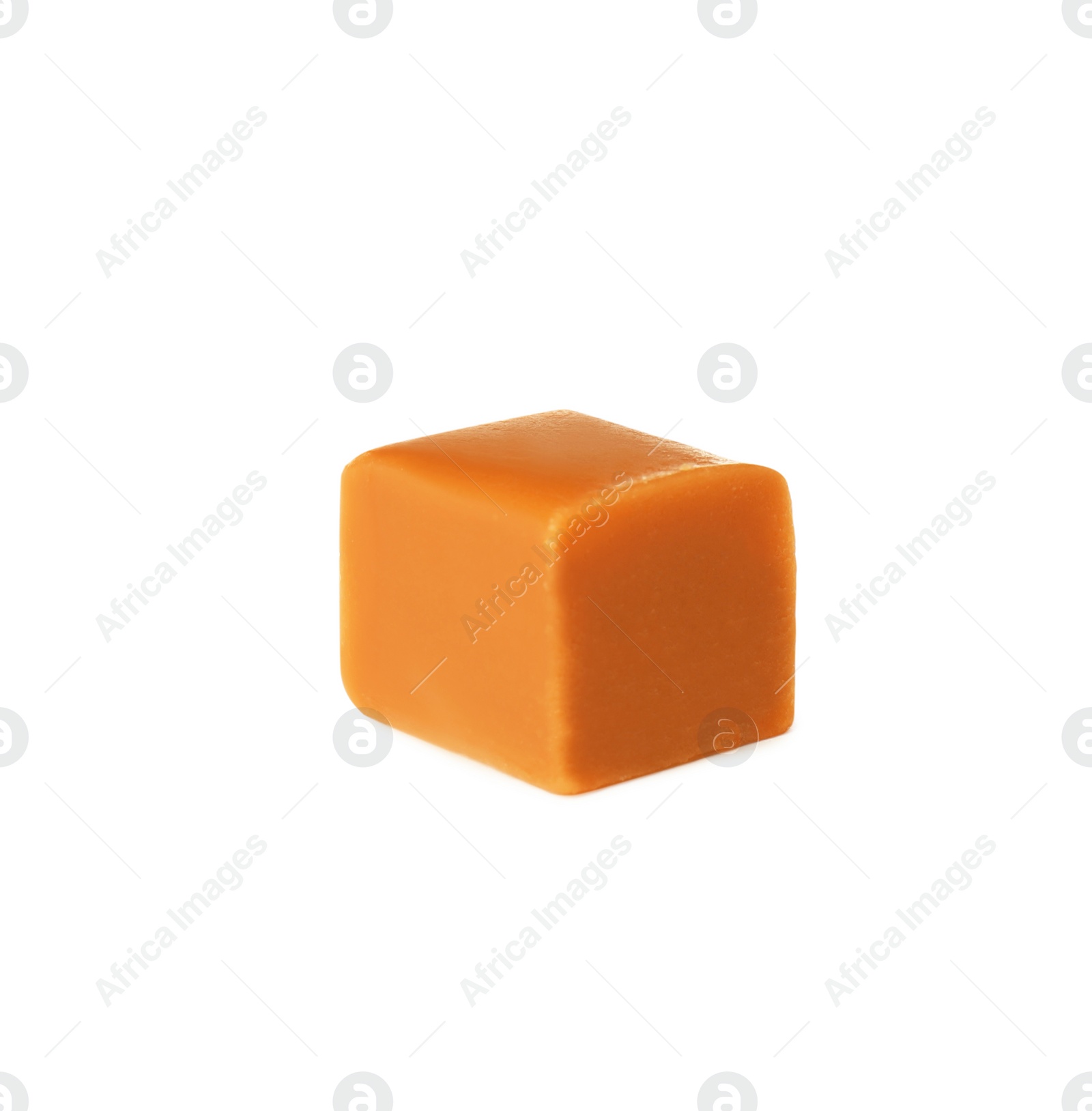 Photo of One sweet caramel candy isolated on white