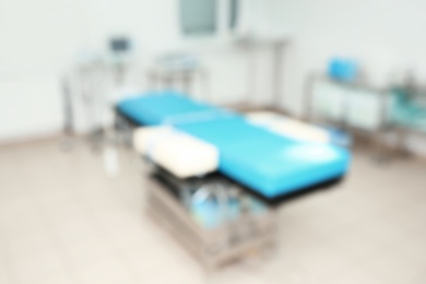 Photo of Blurred view of surgery room in modern clinic