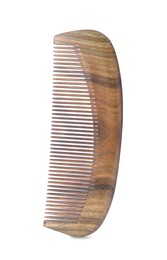 Photo of New wooden hair comb isolated on white