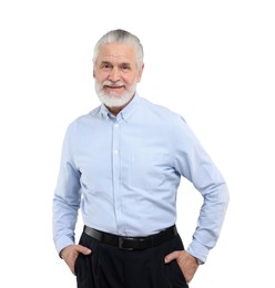 Image of Portrait of handsome senior man isolated on white