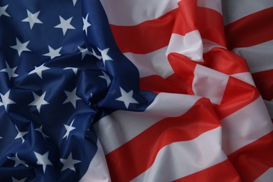 Photo of Flag of USA as background, top view
