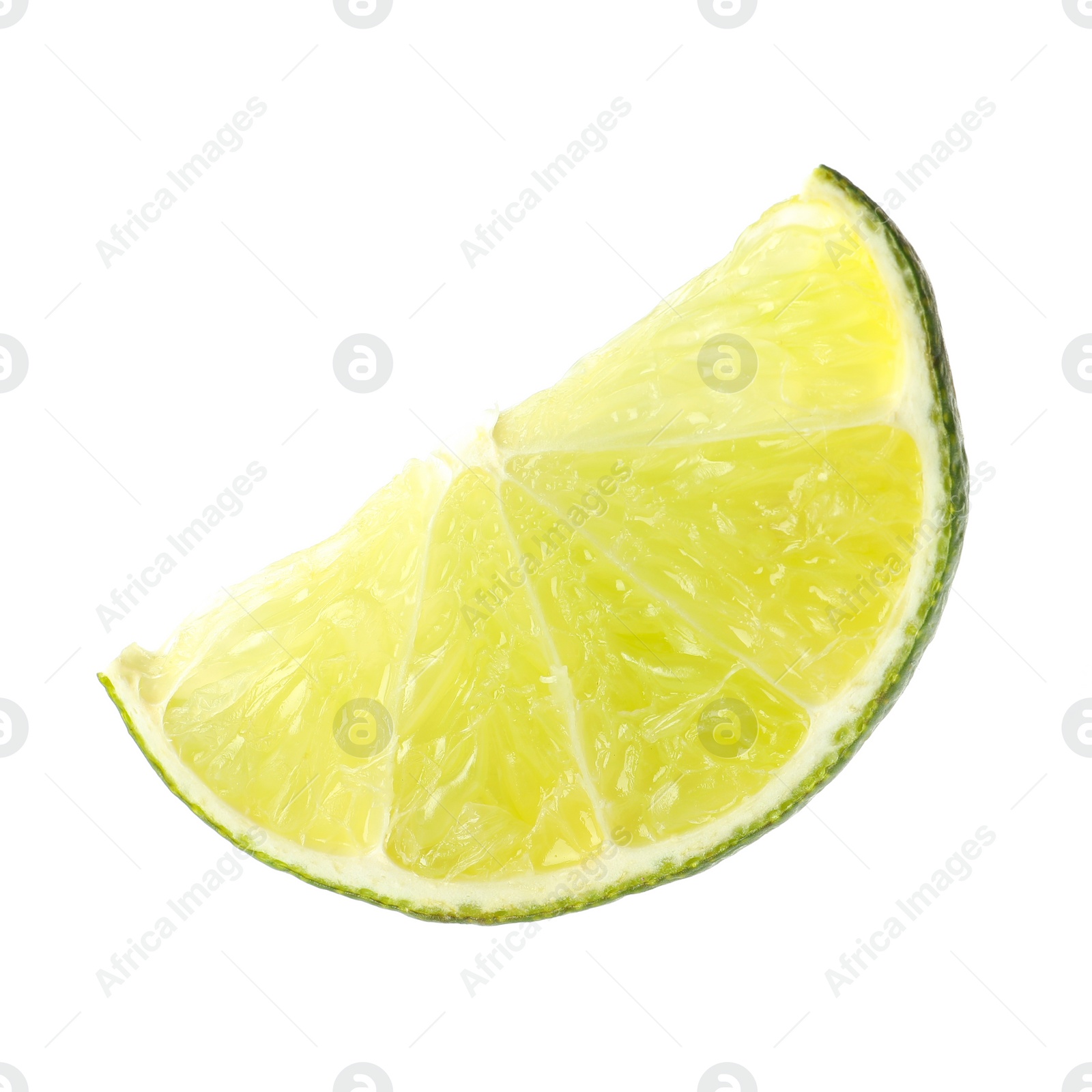 Photo of Slice of fresh green ripe lime isolated on white