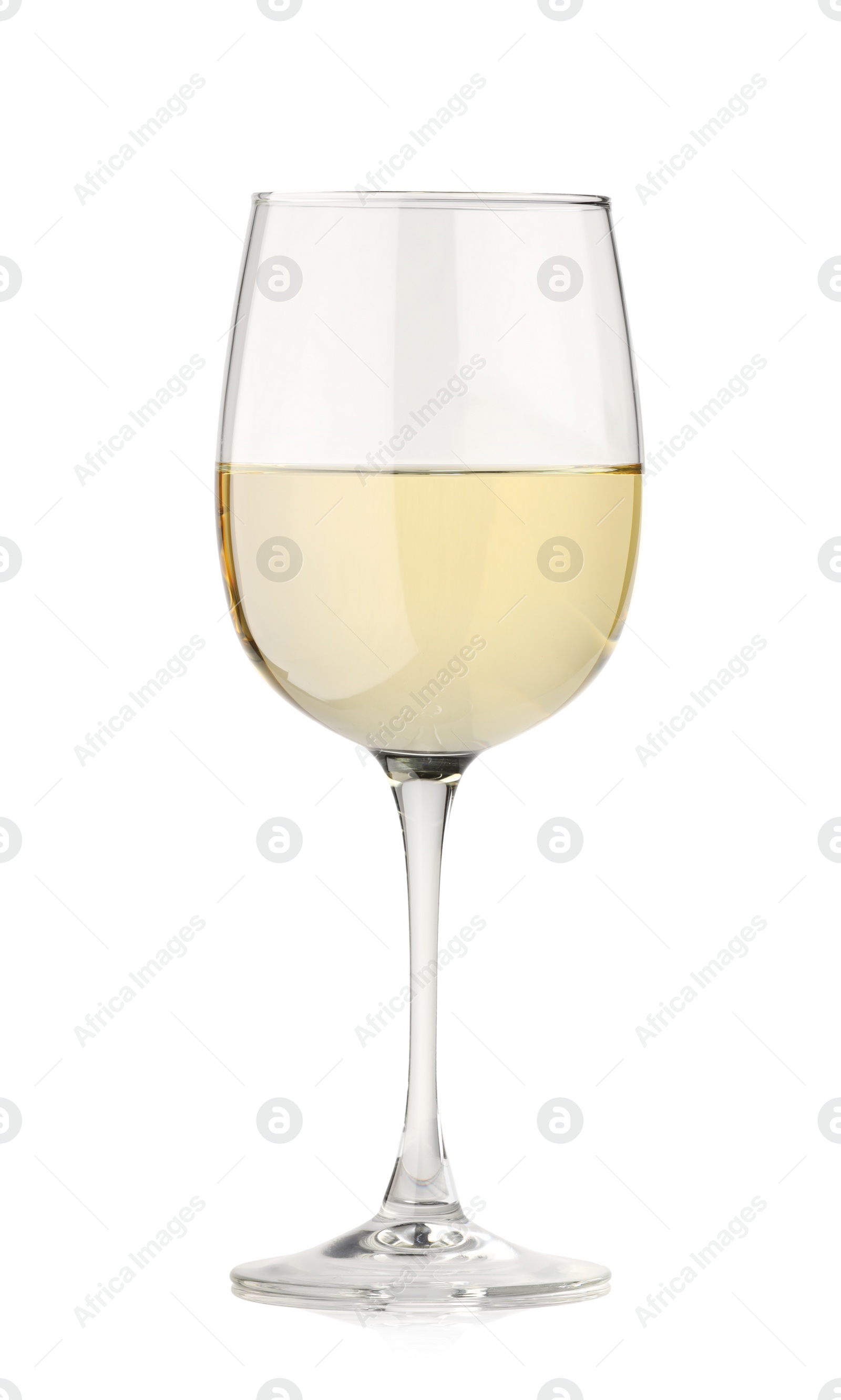 Photo of Tasty wine in glass isolated on white