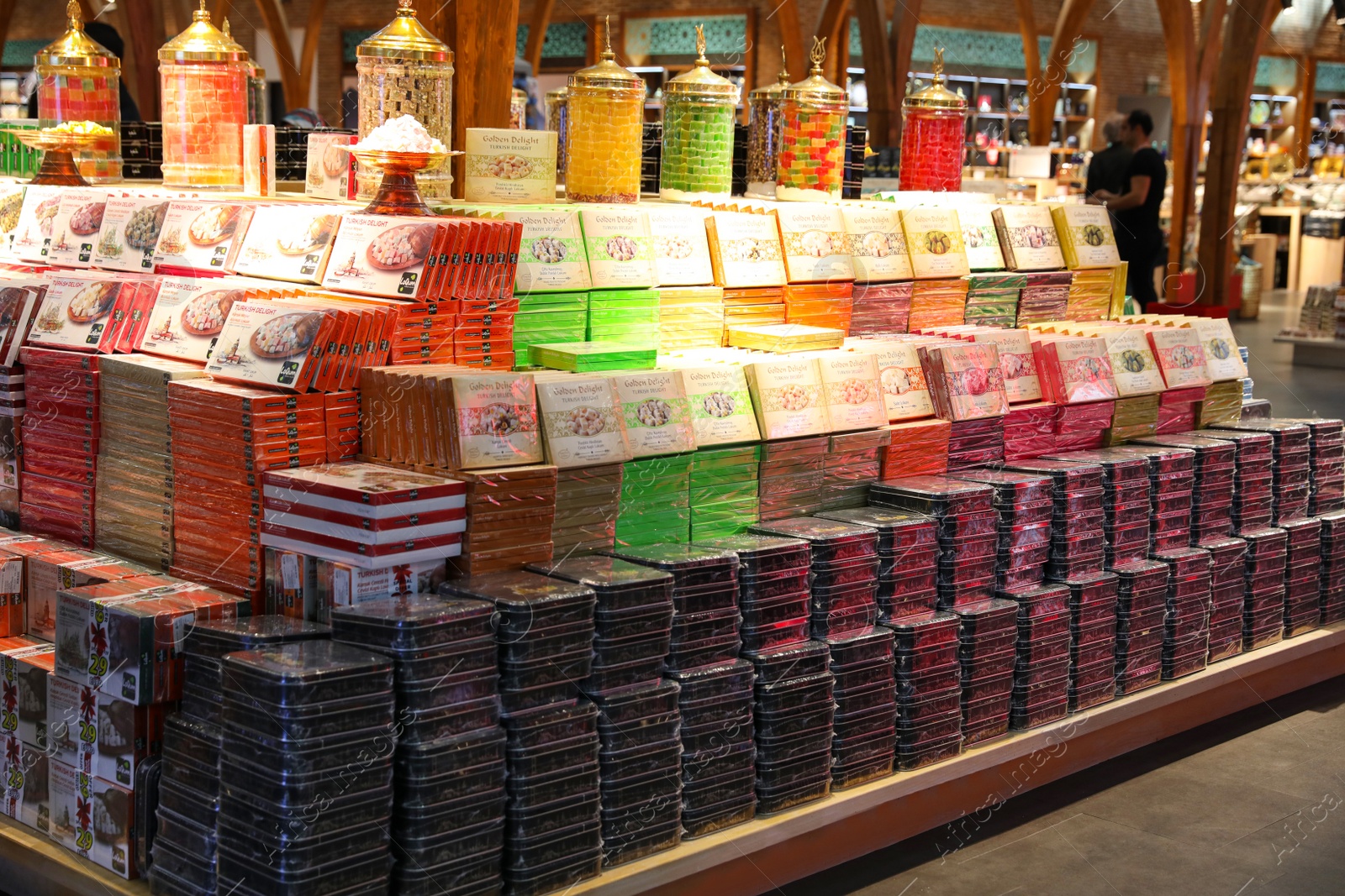 Photo of ISTANBUL, TURKEY - AUGUST 13, 2019: Shop with sweets in new airport terminal