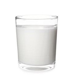 Photo of Glass with fresh milk isolated on white